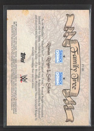 2025 Topps Chrome WWE - Family Tree Roman Reigns, Solo Sikoa #FT-BL /50