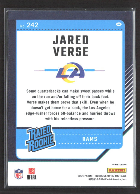 2024 Panini Optic Jared Verse Rated Rookie Blue Glitter #242