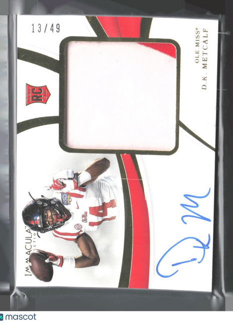 2019 Panini Immaculate Rookie Patch Auto DK Metcalf #142 /49