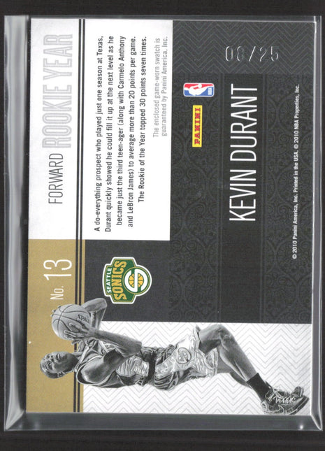2010-11 Timeless Treasures - Rookie Year Materials Kevin Durant #13 /25 Patch