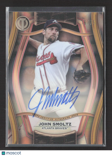 2023 Topps Tribute - Tribute Auto John Smoltz #TA-JSZ Yellow /75