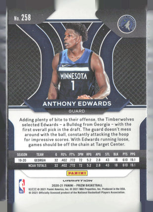 2020-21 Panini Prizm - Anthony Edwards #258 (RC)  Variation
