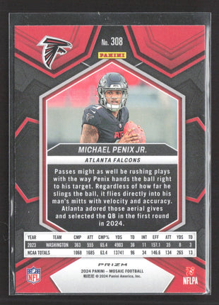 2024 Panini Mosaic - Rookies Michael Penix Jr. #308 Green Mosaic Prizm (RC)
