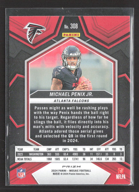 2024 Panini Mosaic - Rookies Michael Penix Jr. #308 Green Mosaic Prizm (RC)