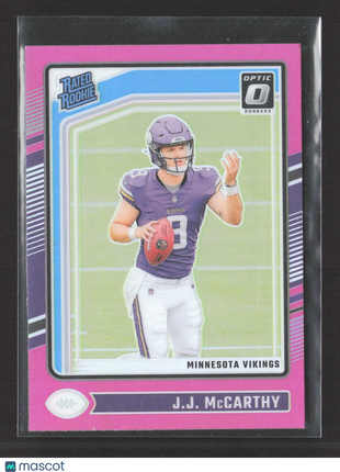 2024 Panini Donruss - Rated Rookie J.J. McCarthy #235 Optic Pink Prizm (RC)