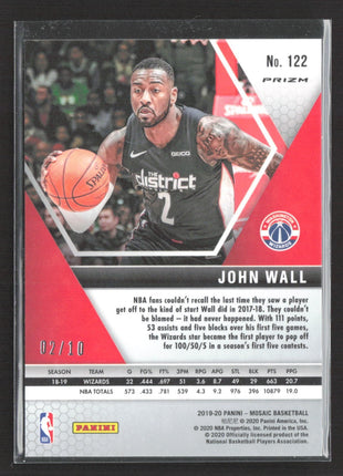 2019-20 Panini Mosaic - John Wall #122 Pink Prizm /10
