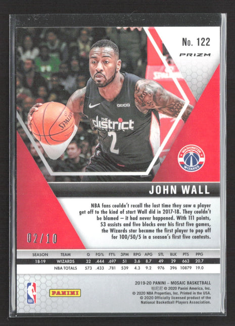 2019-20 Panini Mosaic - John Wall #122 Pink Prizm /10
