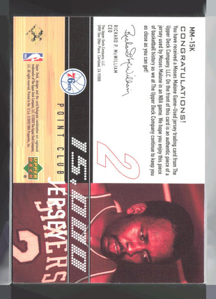 2002 UD Game Jersey Moses Malone 15k Point Club #MM-15k