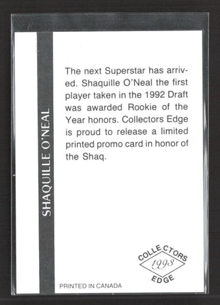 1993 Collector's Edge Shaquille O'Neal Promo /80000