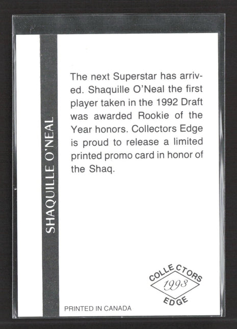 1993 Collector's Edge Shaquille O'Neal Promo /80000
