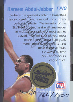 1995 Signature Rookies Kareem Abdul Jabbar Flash from the Past Auto /1500