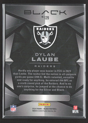 2024 Panini Black - Rookies Dylan Laube #129 (RC) Red /10