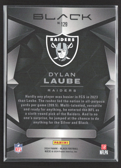 2024 Panini Black - Rookies Dylan Laube #129 (RC) Red /10