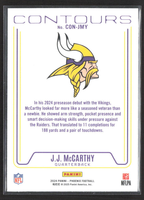 2024 Panini Phoenix - Contours JJ McCarthy #CON-JMY (RC)