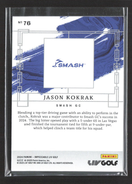 2024-25 Panini Impeccable Jason Kokrak Purple /5 #76