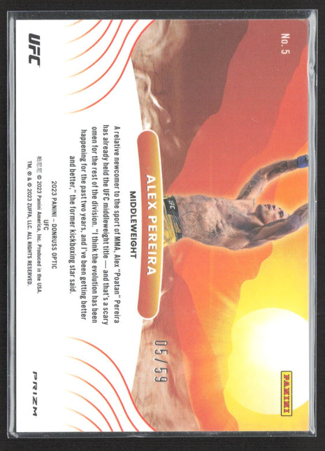 2023 Donruss optic Rising Suns Alex Pereira Purple /59 #5