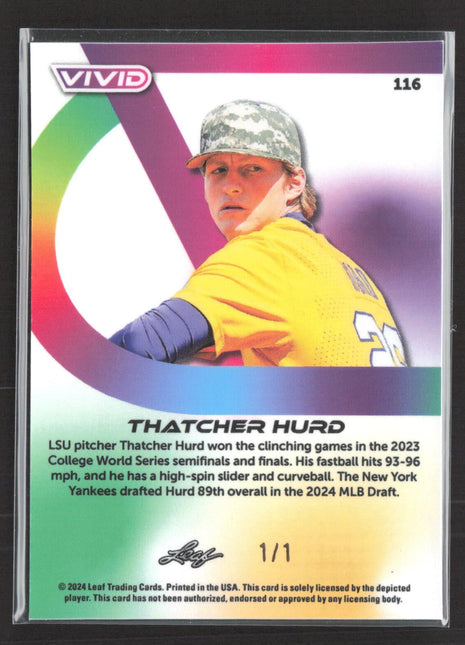 2024 Leaf Vivid Thatcher Hurd Rc 1/1 #116