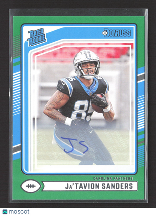 2024 Panini Donruss - Rated Rookie Ja'Tavion Sanders #317 (RC) Green Auto