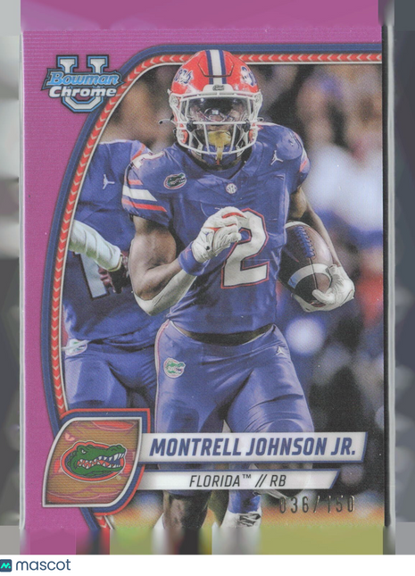 2024 Bowman University Chrome Montrell Johnson Jr Pink Refractor /150 #133