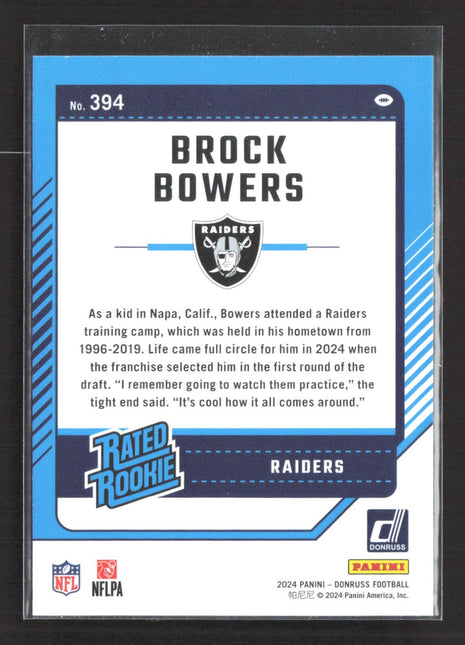 2024 Panini Donruss - Rated Rookie Brock Bowers #394 (RC)