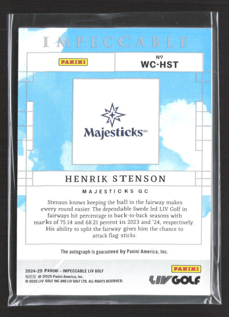 2024-25 Panini Impeccable Henrik Stenson Watercolor Ink Auto /99 #WC-HST