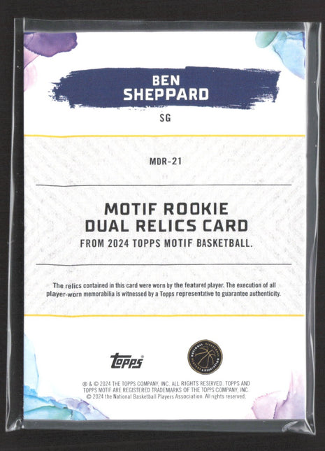 2023-24 Topps Motif Ben Sheppard Rc Jersey Red /5 #MDR-21