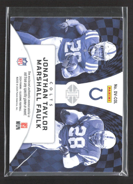 2024 Panini Illusions - Déjà Vu Jonathan Taylor Marshall Faulk #DV-COL Jersey
