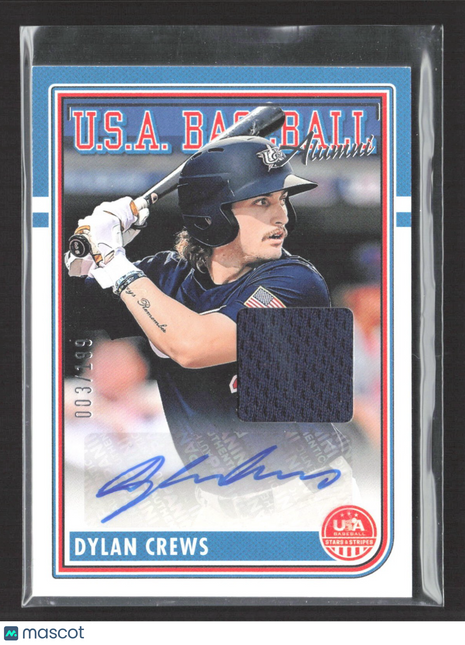 2024 Panini Stars & Stripes Dylan Crews Rc Patch Auto /199 #ASM-DC