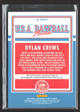 2024 Panini Stars & Stripes Dylan Crews Rc Patch Auto /199 #ASM-DC