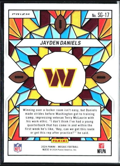 2024 Panini Mosaic - Stained Glass Jayden Daniels #SG-17 Case Hit (RC)