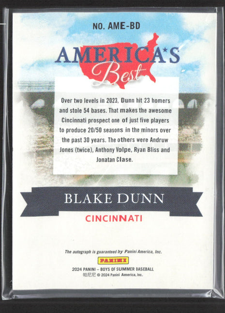 2024 Panini Boys of Summer - America's Best Auto Blake Dunn #AME-BD /149