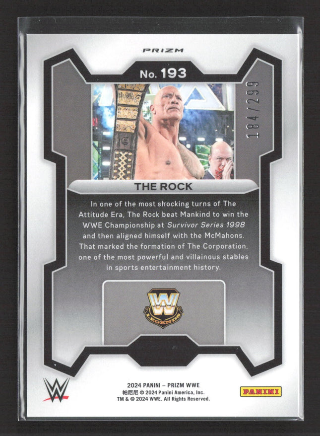 2024 Panini Prizm WWE The Rock #193 Red Prizm /299