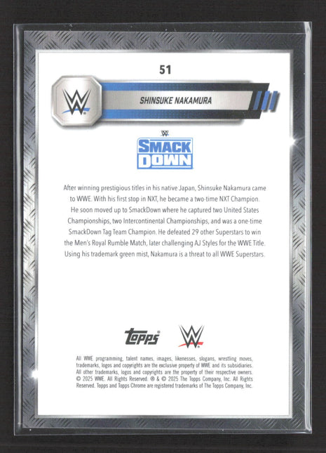 2025 Topps Chrome WWE - Shinsuke Nakamura #51 Refractor Orange /25