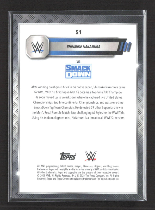 2025 Topps Chrome WWE - Shinsuke Nakamura #51 Refractor Orange /25