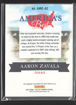 2024 Panini Boys of Summer - America's Best Auto Aaron Zavala #AME-AZ /149