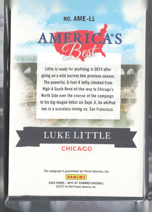 2024 Panini Boys of Summer - America's Best Auto Luke Little #AME-LL Red /49