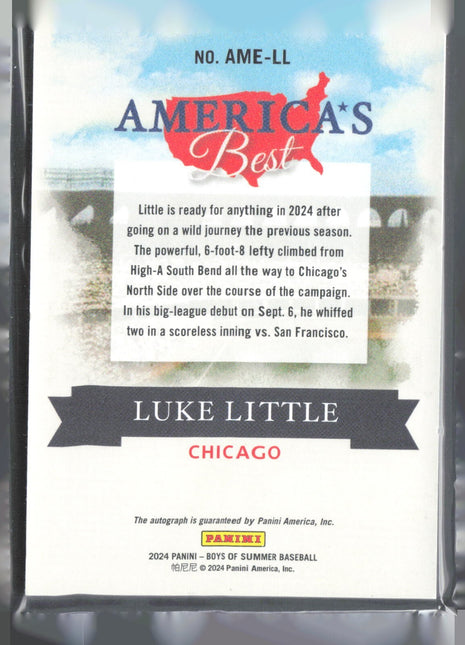 2024 Panini Boys of Summer - America's Best Auto Luke Little #AME-LL Red /49