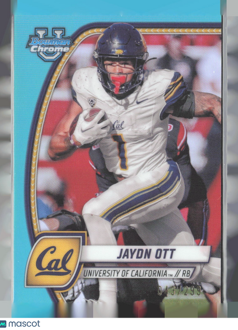 2024 Bowman University Chrome Jaydn Ott Aqua Refractor /299 #95