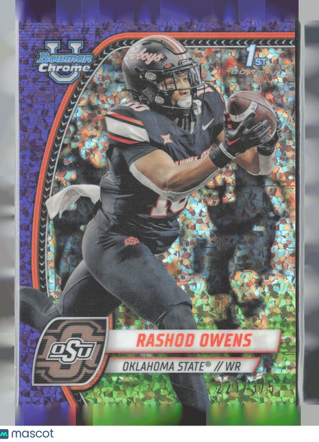 2024 Bowman University Chrome Rashod Owens 1st Purple Speckle /375 #151