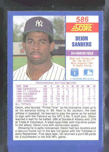 1990 Score - Deion Sanders #586