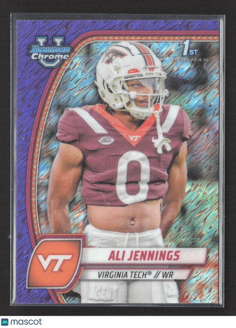2024 Bowman University Chrome Ali Jennings 1st Purple Shimmer #10