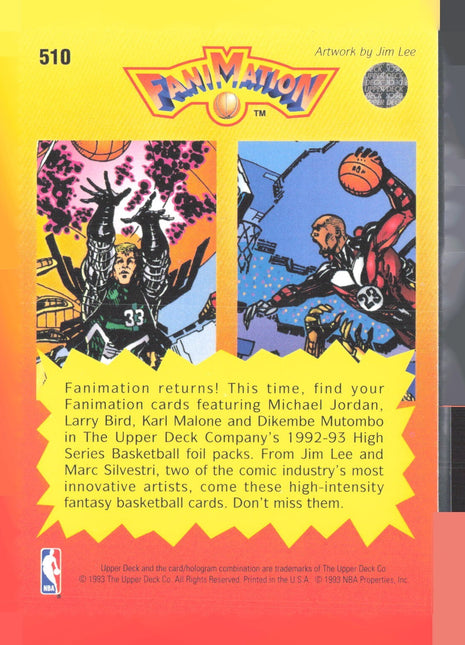 1992-93 Upper Deck Fanimation Michael Jordan Larry Bird #510