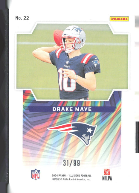 2024 Panini Illusions - Game Magicians Drake Maye #22 (RC) Red /99