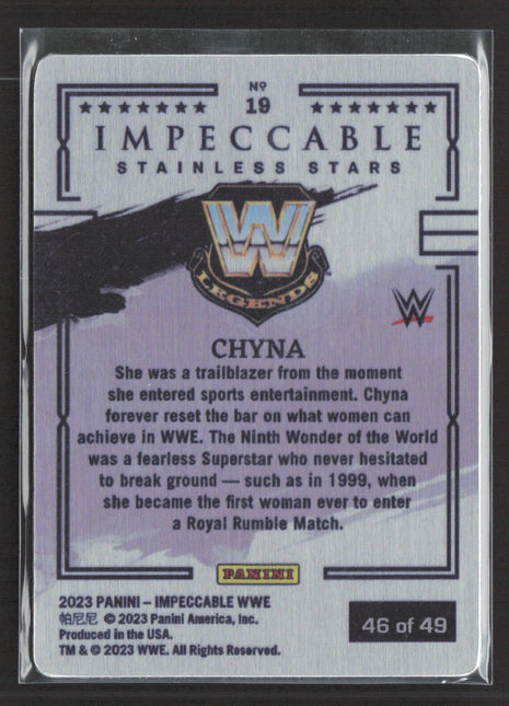 2023 Panini Impeccable Chyna Stainless Stars Purple /49 #19