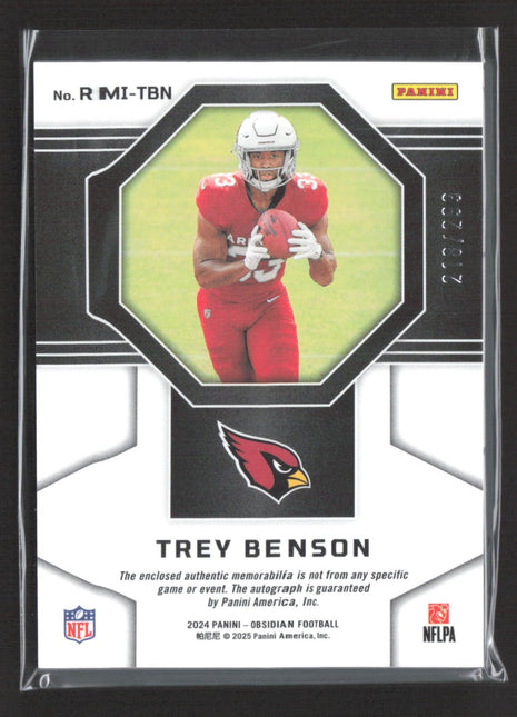 2024 Panini Obsidian - Rookie patch Auto Trey Benson #RMI-TBN /299