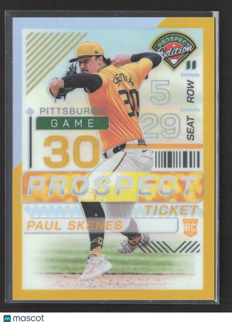 2024 Panini Prospect Edition - Paul Skenes #159 Gold Prizm Rc /10