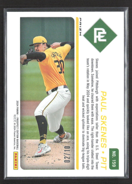 2024 Panini Prospect Edition - Paul Skenes #159 Gold Prizm Rc /10
