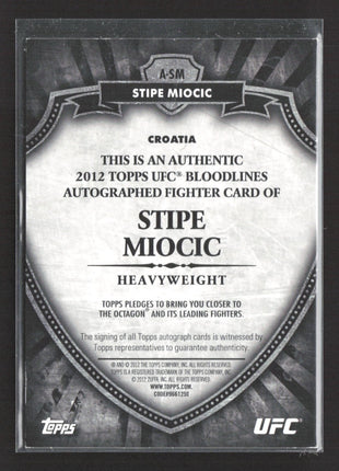 2012 Topps UFC Bloodlines - Stipe Miocic #A-SM (RC) Auto /449