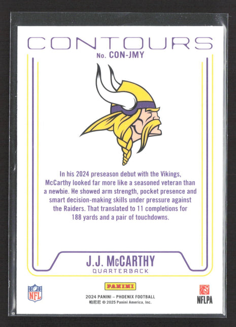 2024 Panini Phoenix - Contours J.J. McCarthy #CON-JMY (RC)