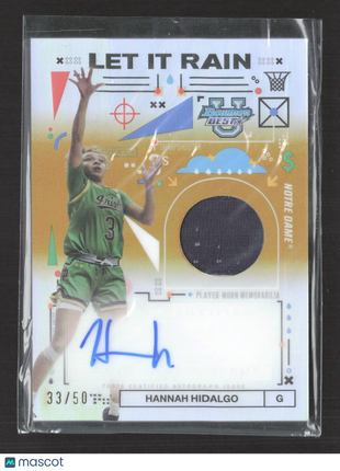 2024-25 Bowman University Best Hannah Hidalgo Let it Rain Jersey Auto Gold /50